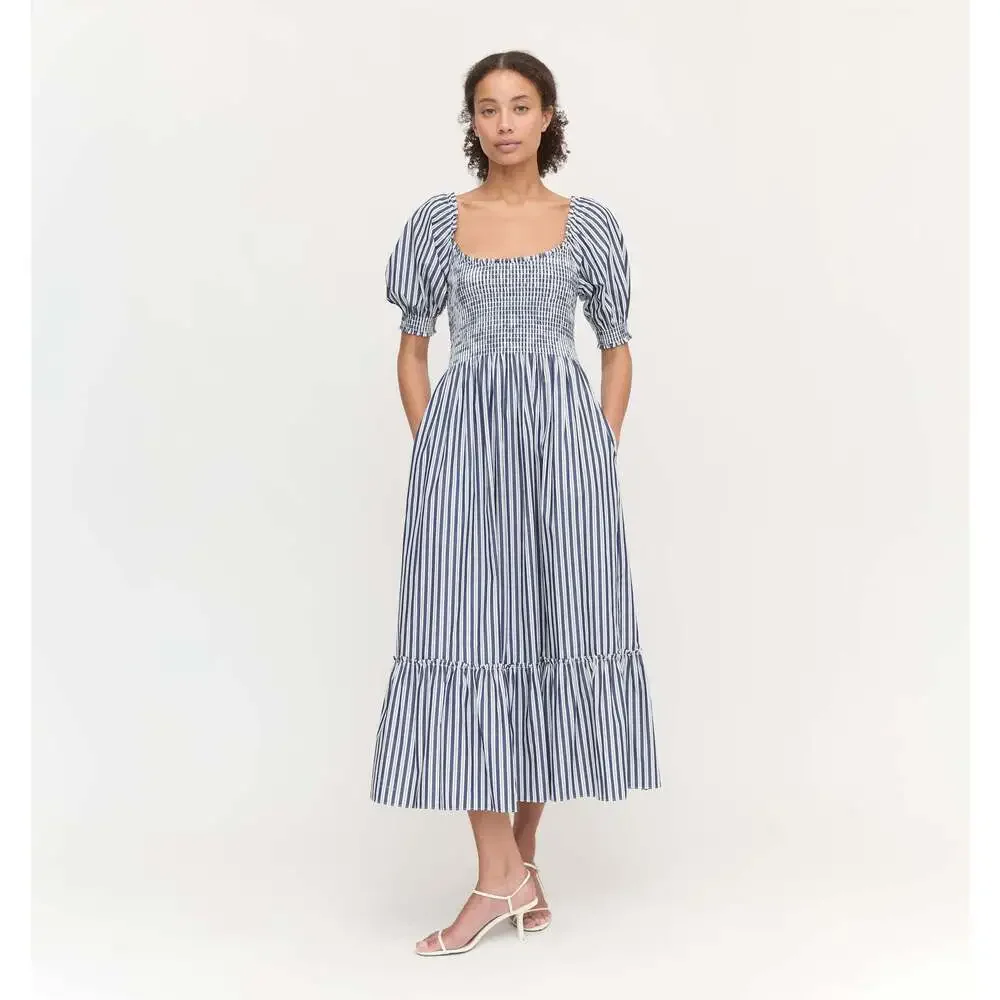 Hill House Home The Louisa Nap Dress - Navy Stripe Size SNavy Stripe / S - Picture 2 of 4